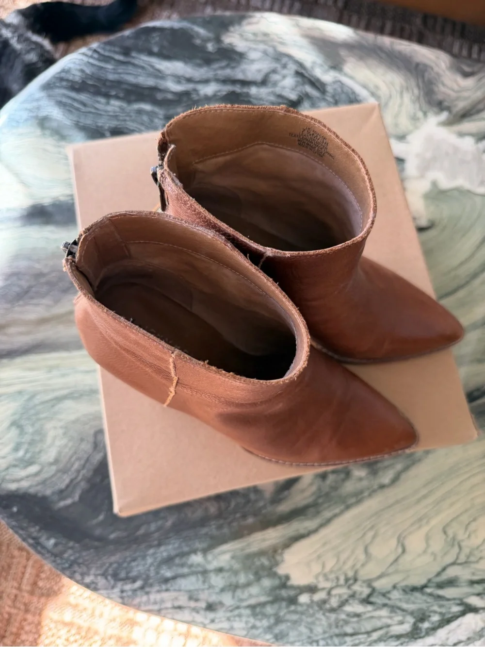 Lucky Brand Brown Leather Pointed Ankle Booties